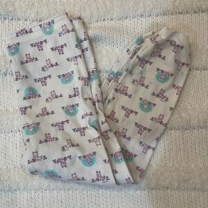 Vintage 90s kitty cats kittens pajama bottoms girls white pink turquoise size M